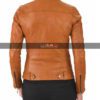 Women Motorcycle Tan Leather Jacket