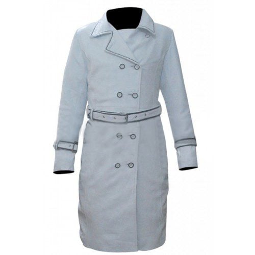 Daryl Hannah (Elle Driver) Kill Bill White Leather Trench Coat
