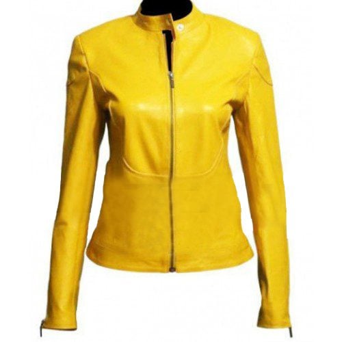 Megan Fox Teenage Mutant Ninja Turtles April O'Neil Yellow Biker Leather Jacket