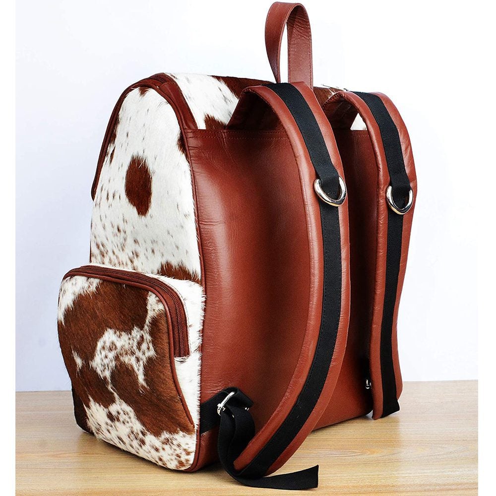 Pony Fur Rucksack/Knapsack Cowhide Hair Leather Travel Shoulder Bag (Backpack + Shaving Bag)
