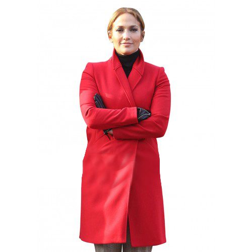 Jennifer Lopez Second Act Movie 2018 Maya Red Wool Trench Coat