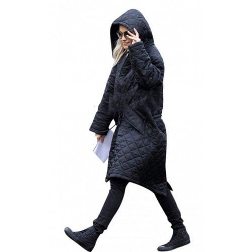 UK Singer-Songwriter Rita Ora Black Parachute Hoodie Coat