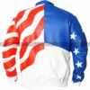 Usa Men Vanilla Ice America Flag Bomber Leather Jacket