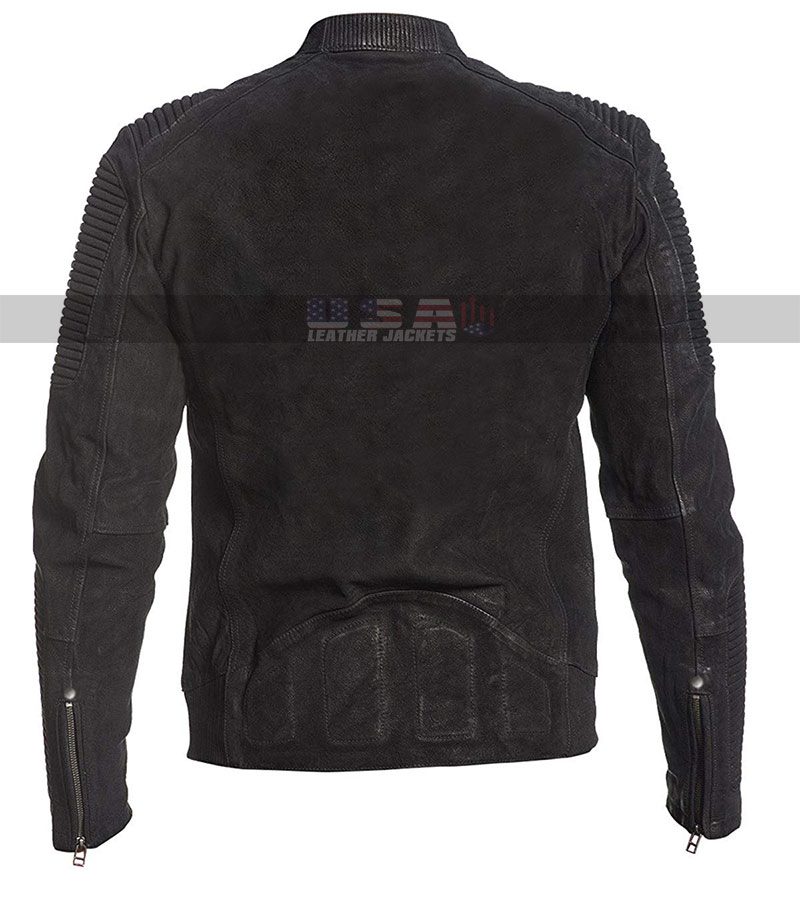Cafe Racer Black Retro Motorcycle Distressed Leather Jacket