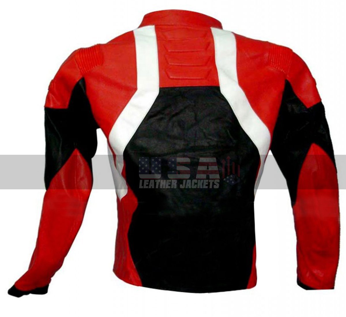 Stylish Red and Black Unisex Motorcycle Leather Jacket