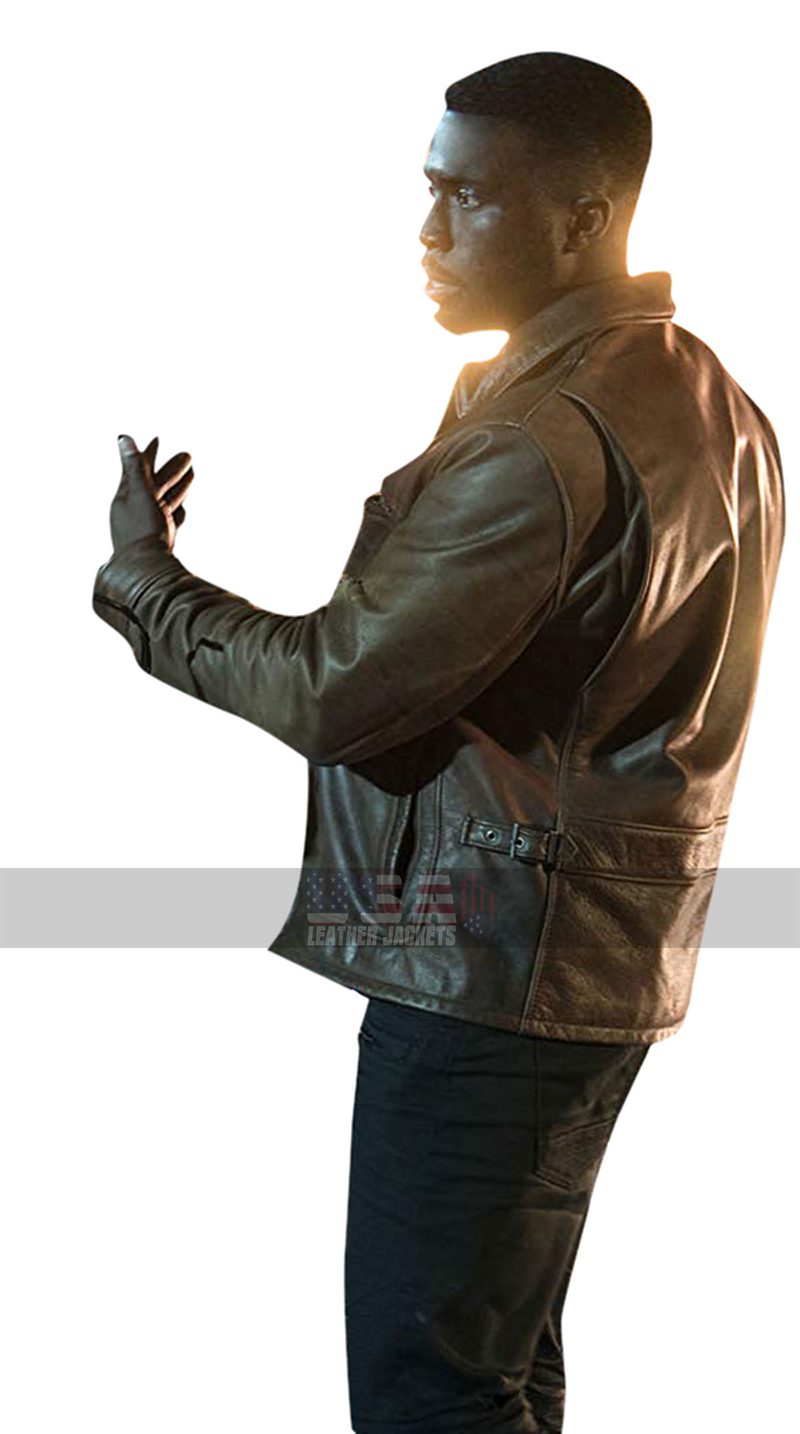 Y'lan Noel The First Purge Dmitri Brown Biker Leather Jacket