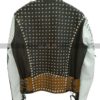 Men's Pop Rock Punk Style Multicolor Studded Retro Biker Leather Jacket