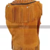 Western American Womens Cow-Lay Brown Fringe Suede Leather Vest