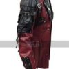 Gothic Steampunk Matrix Black And Maroon Leather Trench Coat