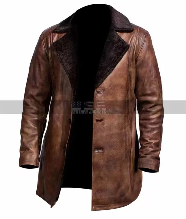 The Wolverine Costumes Hugh Jackman Worn Fur Brown Trench Coat