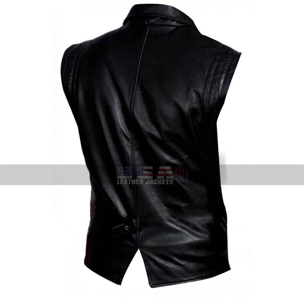 Van Helsing Hugh Jackman Shirt Collar Black Leather Vest