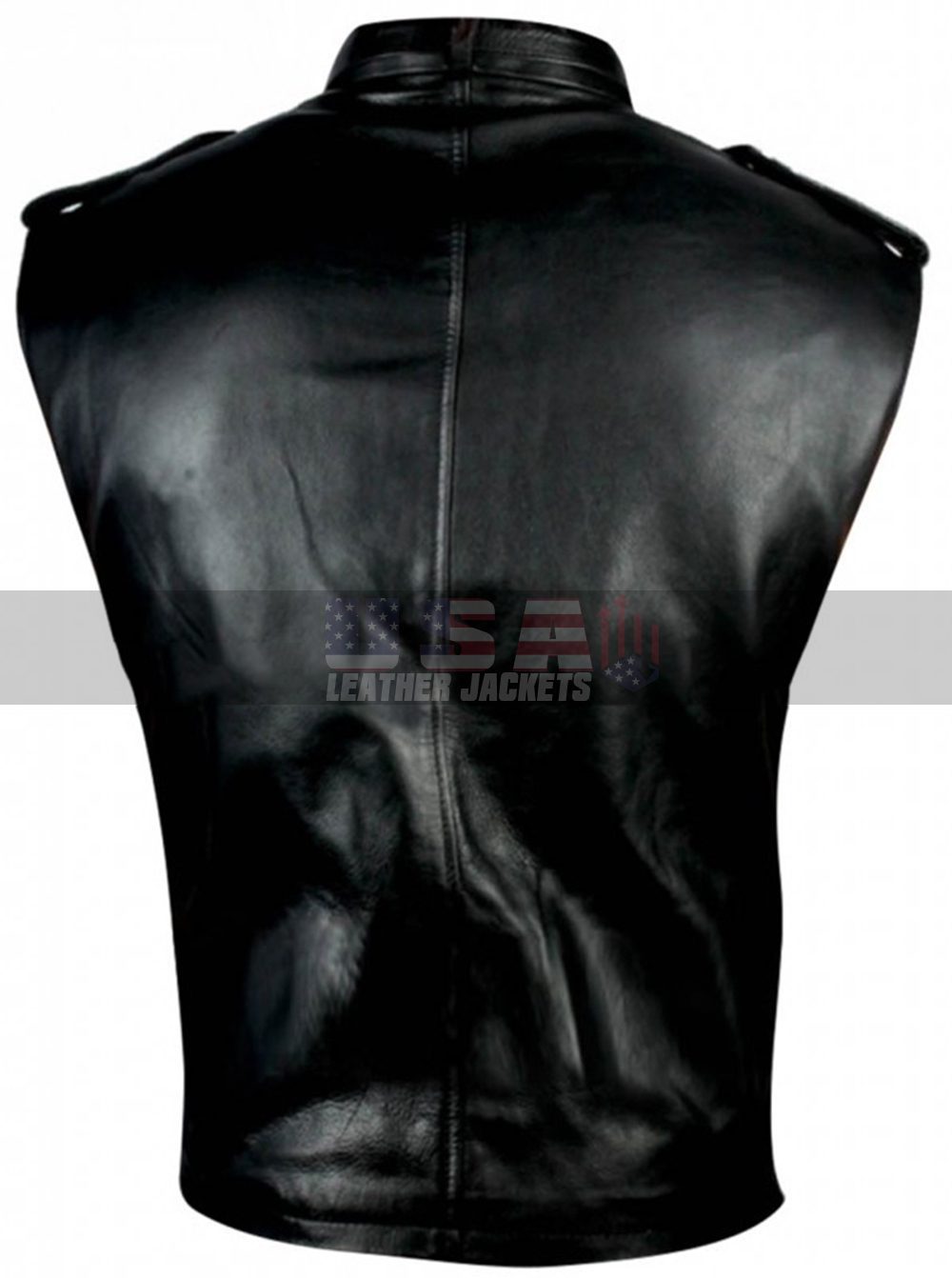 Wrestler Dave Bautista Motorcycle Style Black Leather Vest