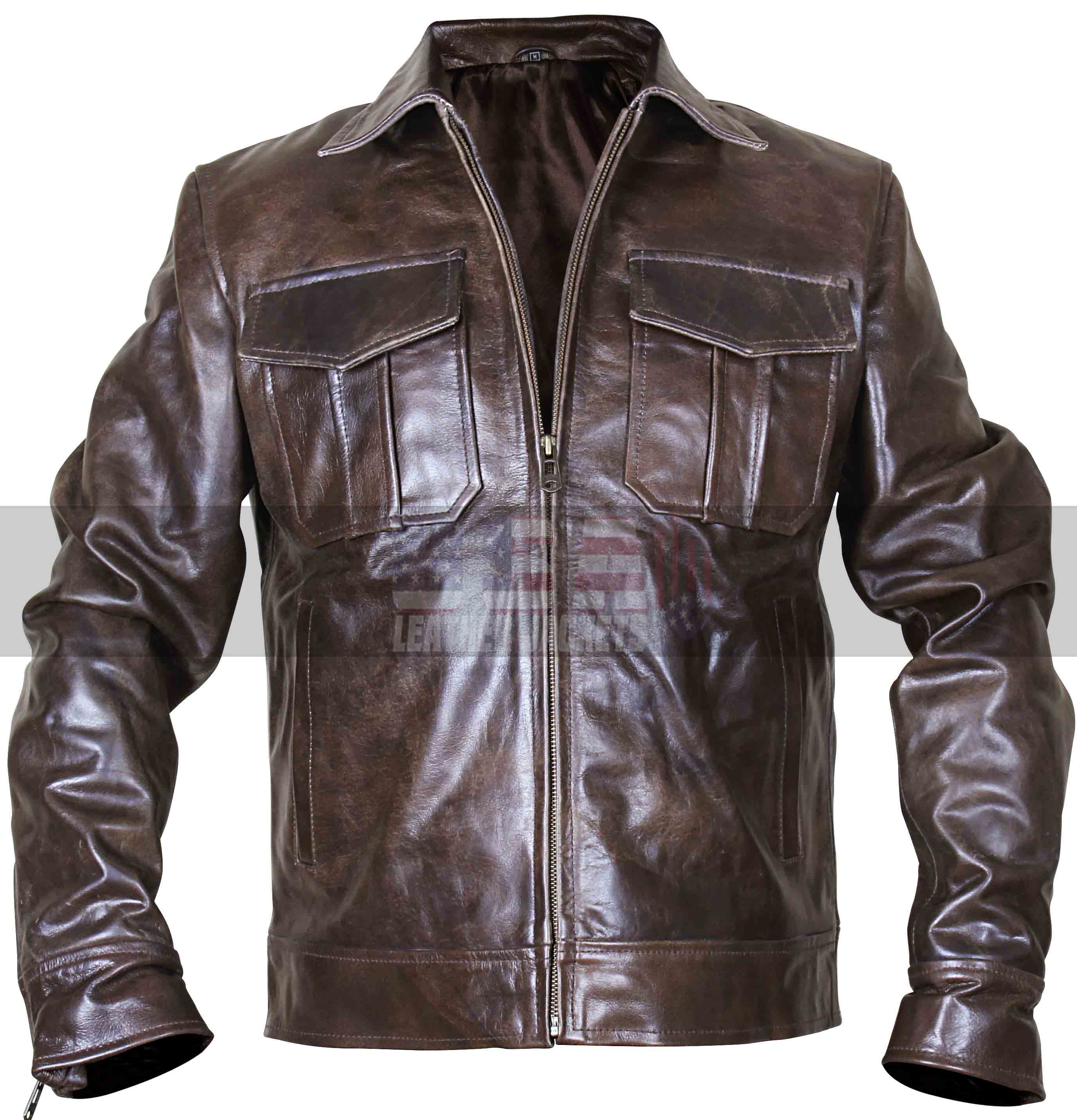 Copper Classic Rub Off Vintage Biker Style Brown Leather Jacket