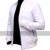 Crazy Stupid Love Ryan Gosling (Jacob Palmer) White Bomber Leather Jacket