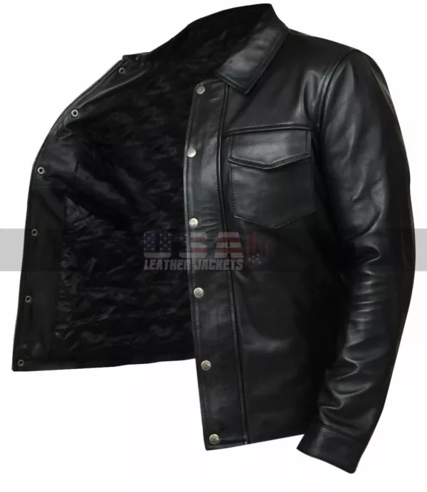 Mens Adam Lambert Singer Black Leather Jacket
