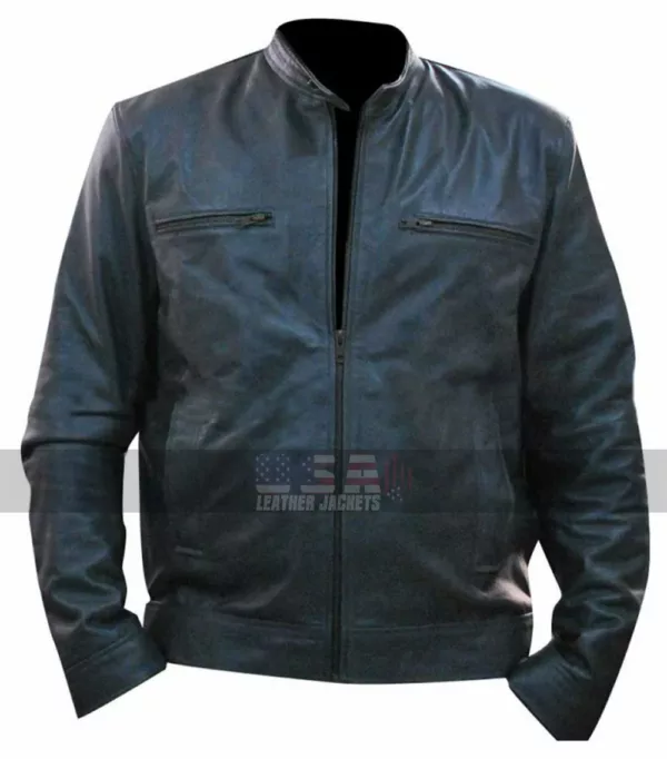 Wrestler Dean Ambrose Grey Leather Jacket