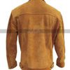 Men Trucker Style Western Cowboy Brown Suede Leather Jacket 
