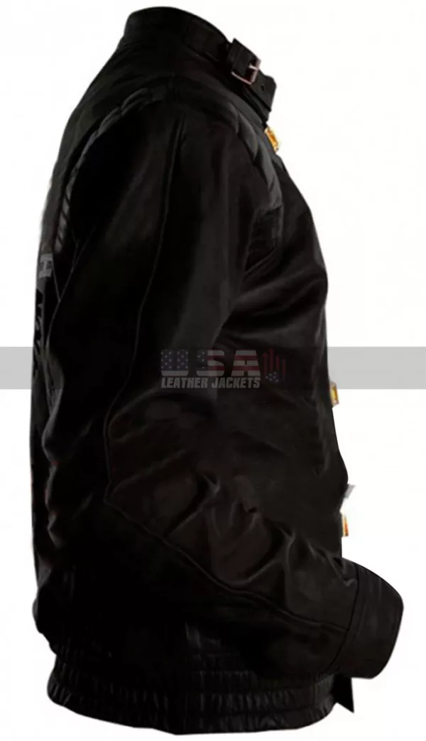 Capsule Logo Akira Kaneda Black Bomber Leather Jacket