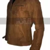 Brad Pitt Allied Max Vatan Brown Suede Leather Jacket