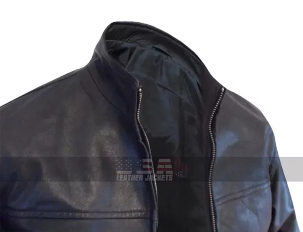 The Departed Leonardo DiCaprio Officer Billy Costigan Biker Black Leather Jacket