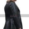 Dr Thaddeus Sivana Shazam Mark Strong Black Fur Collar Leather Coat