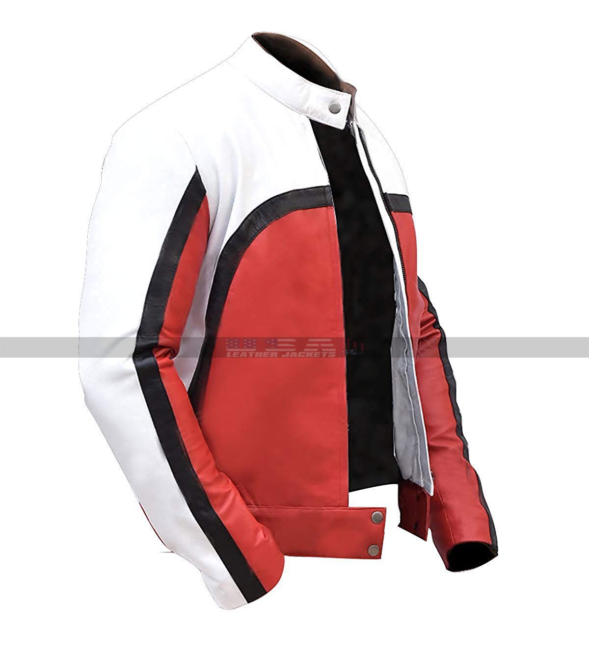 Men's Freddie Mercury Bohemian Rhapsody Concert Red & White Leather Jacket