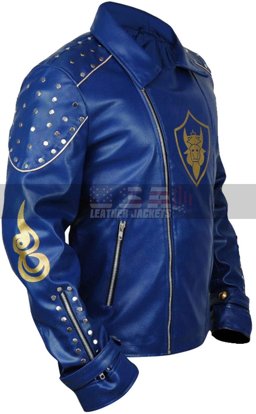 King Ben Descendants 2 Mitchell Hope Blue Costume Leather Jacket