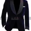 Taron Egerton Kingsman Smoking Dinner Blue Velvet Tuxedo Blazer