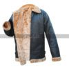 Tom Hardy Dunkirk Farrier Shearling Sheepskin Brown Bomber Leather Jacket