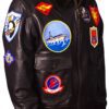 Men's Tom Cruise Top Mavereck Black Leather Gun Jacket For Women