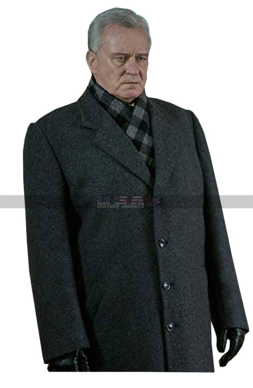 Stellan Skarsgård Chernobyl Costume Boris Shcherbina Grey Wool Coat