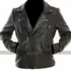 Womens Jughead Biker Black Leather Jacket Riverdale Southside Serpents Outerwear 