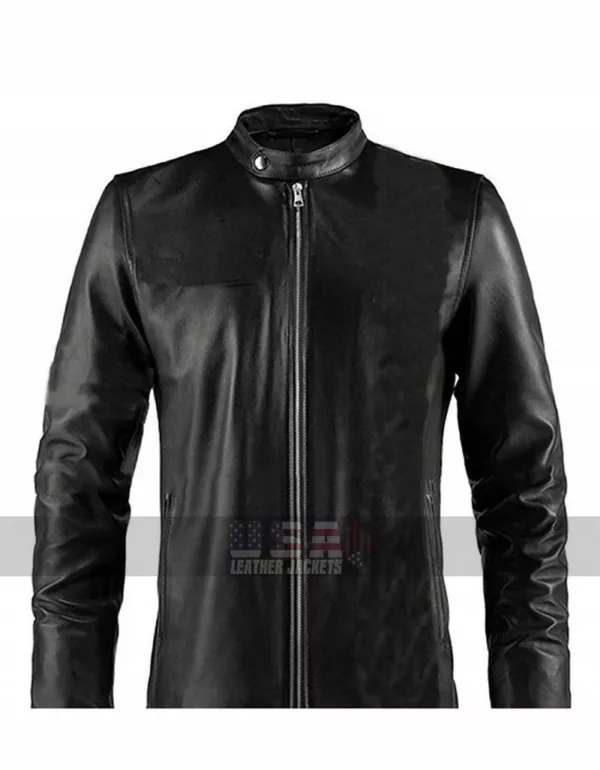 Tom Clancy's Jack Ryan John Krasinski Biker Black Leather Jacket