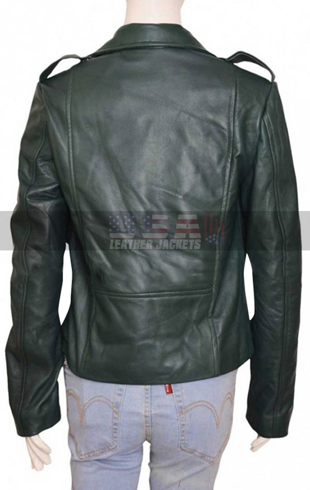 Preacher Tulip O'Hare Motorcycle Green Leather Jacket