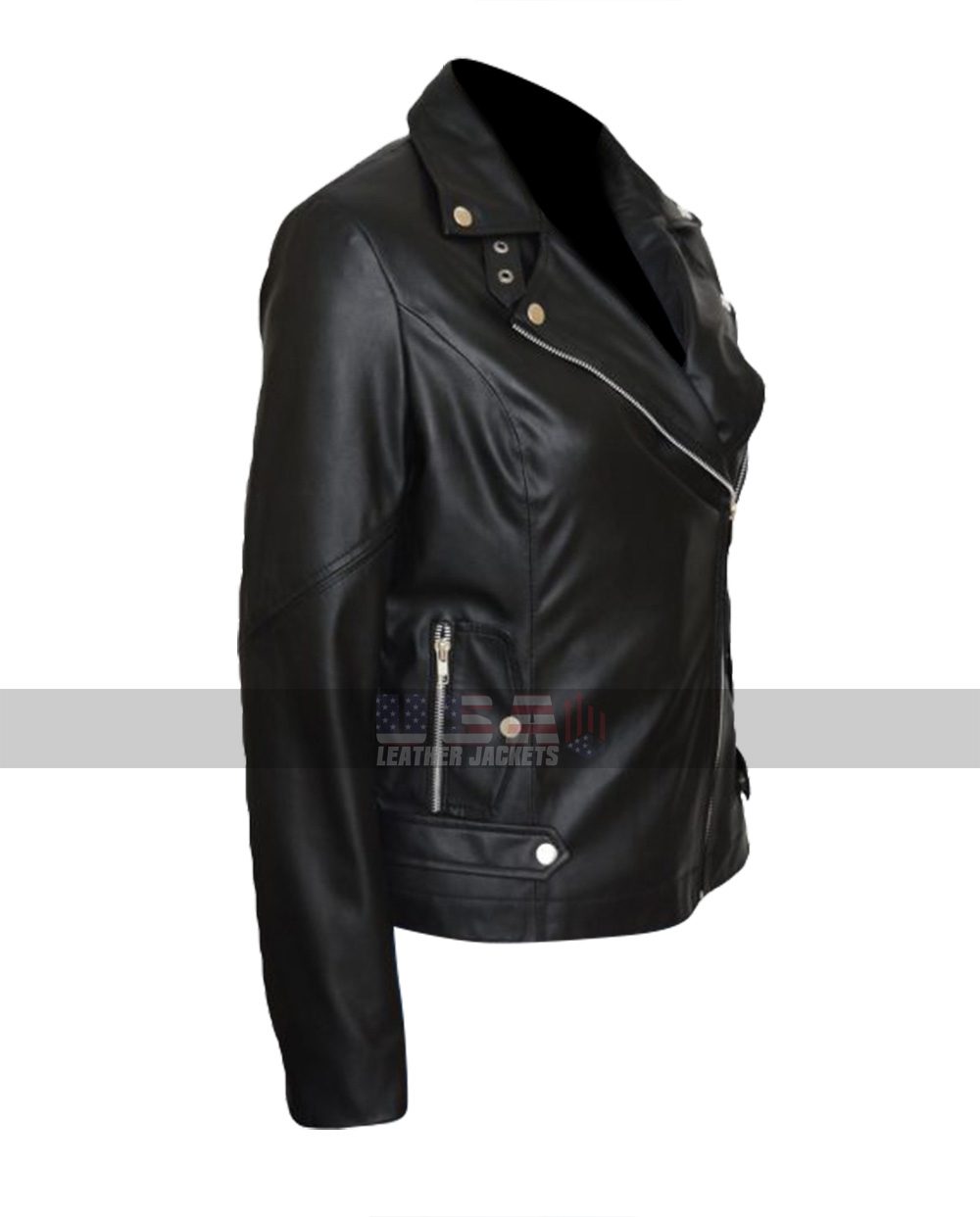Unforgettable Poppy Montgomery (Carrie Wells) Biker Leather Jacket