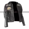 Women's Retro 2 Motorcycle Distressed Gray Leather Jacket