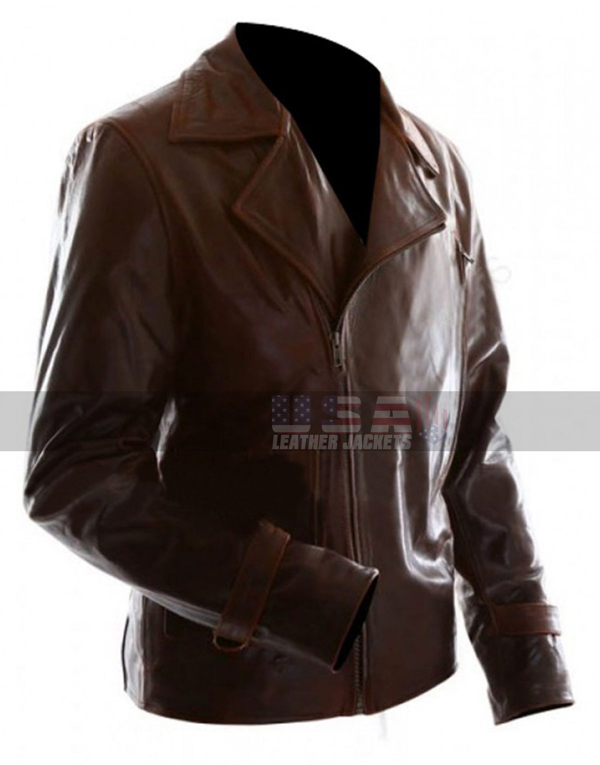 Captain America Steve Rogers Vintage Brown Biker Leather Jacket
