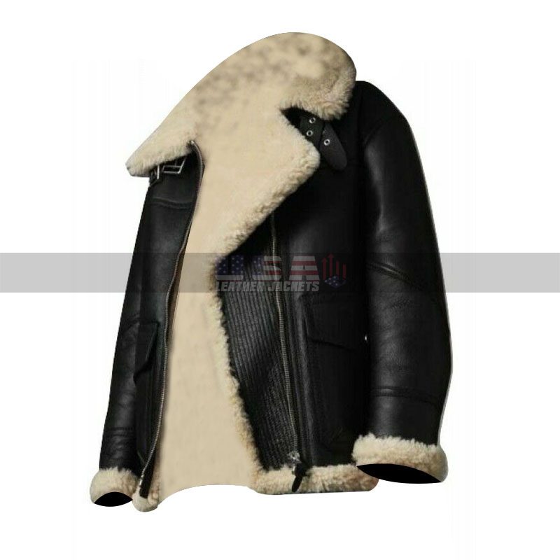 Women's Winter Apparels Bomber B3 Black Leather Jacket