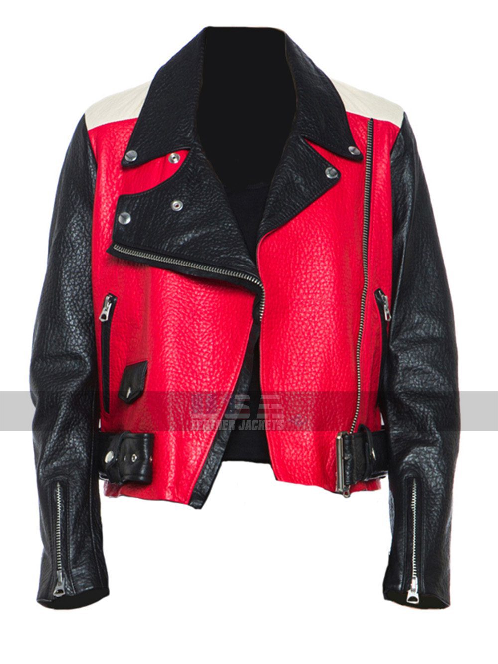 Acne Studios Demi Lovato Red Biker Leather Jacket