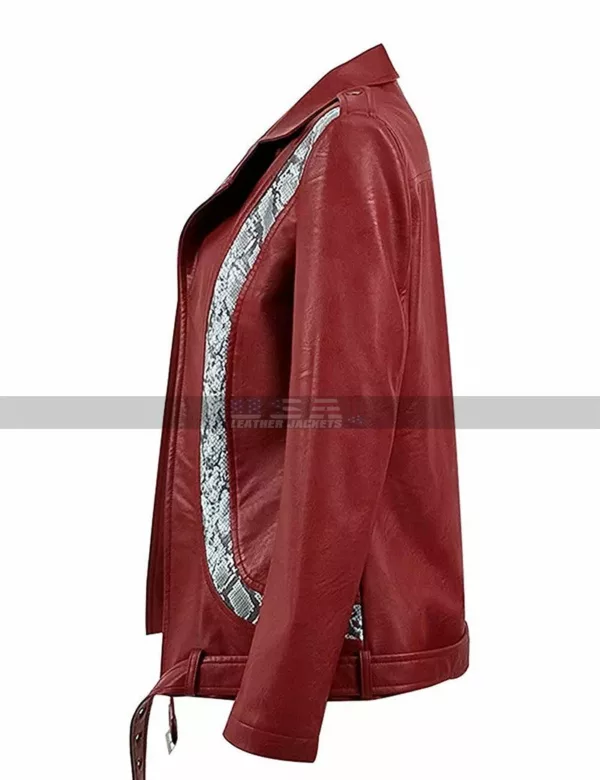 Olivia Cooke Ready Player One Samantha Artemis Red Biker Leather Jacket 