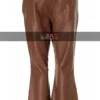 Women Bell Bottom Brown Leather Pants