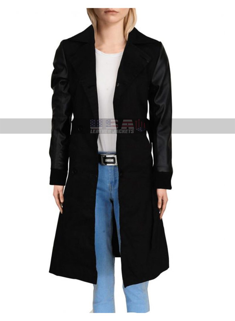 Doctor Who Clara Oswald Double Breasted Faux Leather Coat 
