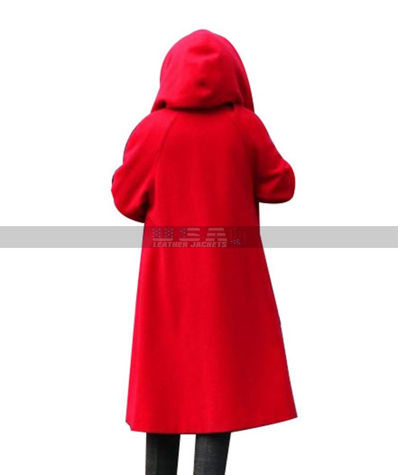 Maddy Hoodie Modern Love Julia Garner Red Wool Coat